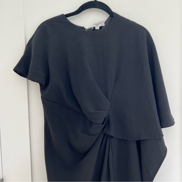 Prabal Gurung Black One Shoulder Cape Dress - Picture 6 of 10